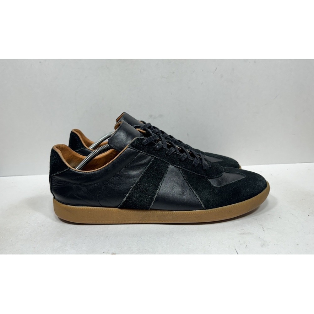 Beckett Simonon Morgen Trainers Men's Size 12 Low Top Black Leather Gum Sole